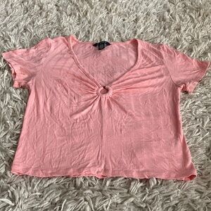 American Eagle Outfitters Pink Ring Detail Crop Top
